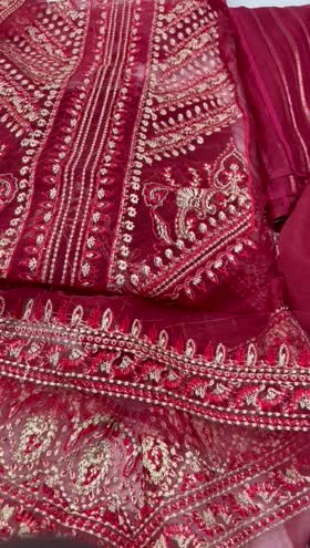 Rs 4400 Looms jacquard Emb 3pc Zari duppata Rs 4400 Looms jacquard Emb 3pc Zari duppata